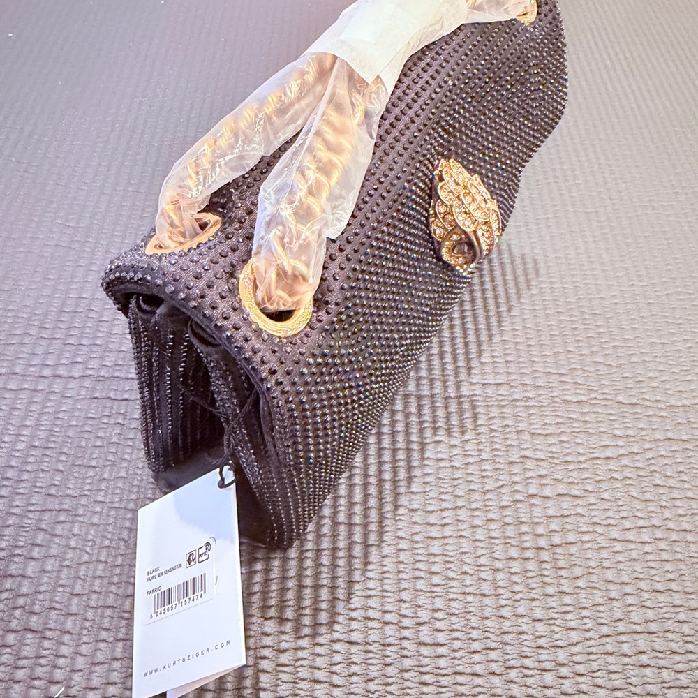 Kurt Geiger Black and Gold Beaded Clutch - Picture 4 of 11
